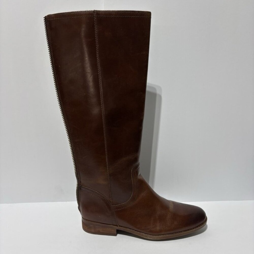 Frye And Co. Women’s Jolie Back Zip Cognac Boots, Size 9.5 M